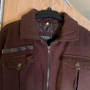 Men’s military style wool winter coat.